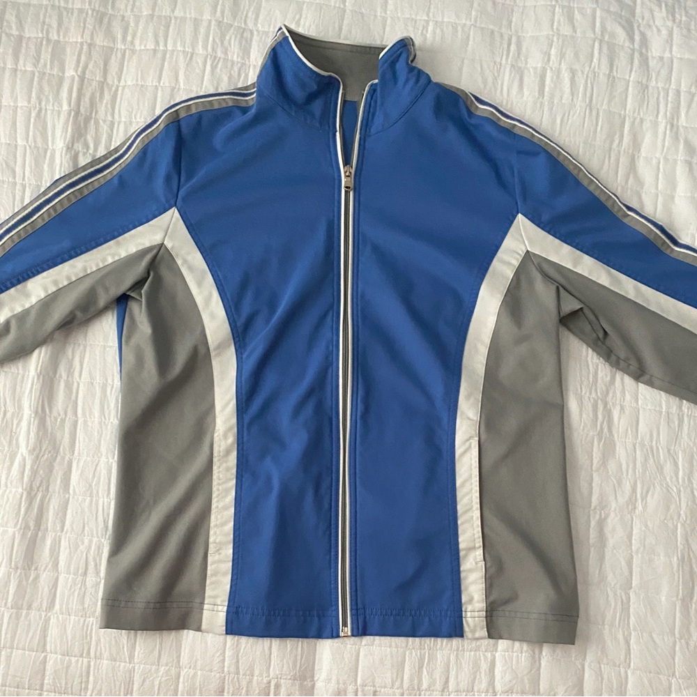 Men's Blue and Gray Track Jacket